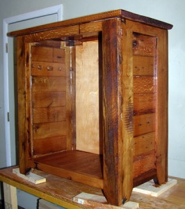 Cabinet with finish